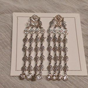Stella and Dot Devon Chandelier Earrings Silver